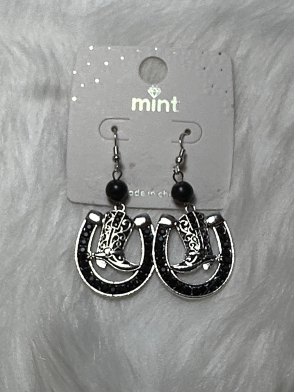 Horseshoe Cowboy Boots Earrings for Pierced Ears NWOT